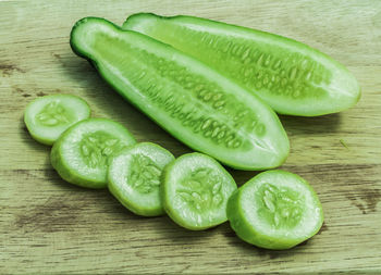 High angle view of vegetables on table