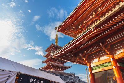 Low angle view of traditional building against sky