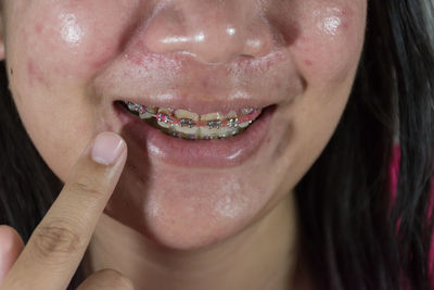 Close-up portrait of smiling woman