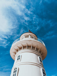 Low angle view of lighthouse against sky