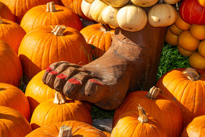 Full frame shot of pumpkins