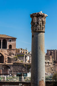 Ruins of the forum of caesar built by julius caesar near the forum romanum in rome in 46 bc