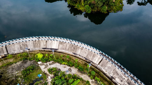 High angle view of arch bridge