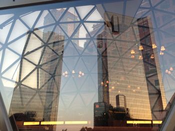 Low angle view of modern building against sky