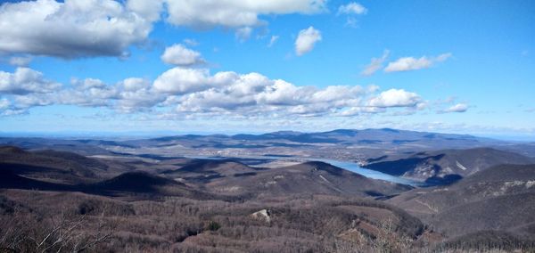 Scenic view of dramatic landscape against sky