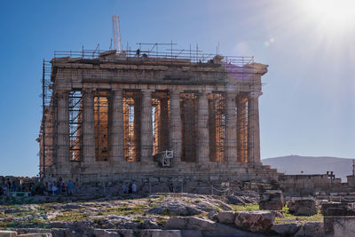 Low angle view of buildings in city