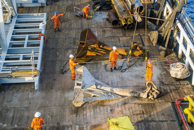 High angle view of construction site