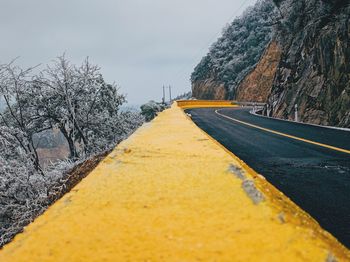 Surface level of road against sky