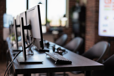 Close-up of computer on table