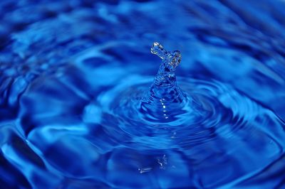 Close-up of blue water splashing