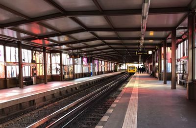 Empty railroad station platform