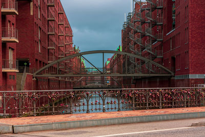 Bridge over river against sky