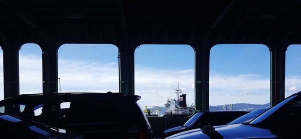 View of sky seen through window