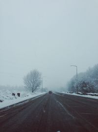 Snow covered road in winter