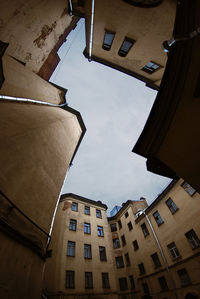 Low angle view of buildings against sky