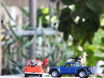 Toy car in park