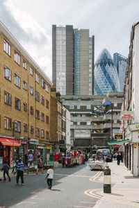 View of skyscrapers in city