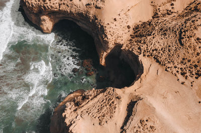 High angle view of beach