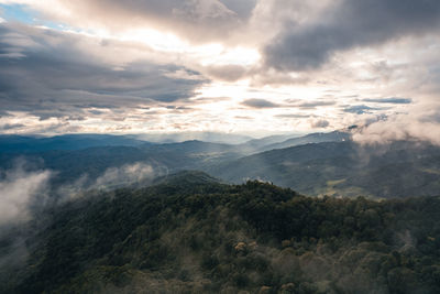 Aerial view of clouds over landscape