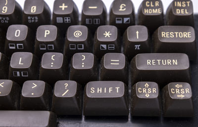 Close-up of computer keyboard