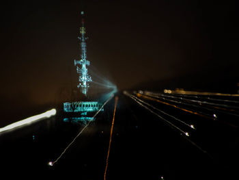 Illuminated lights at night