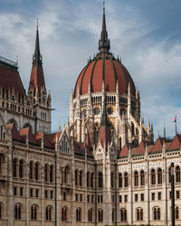 Hungarian parliment against sky in budapest 