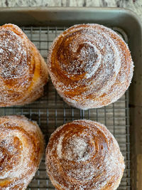 Directly above shot of dessert on table