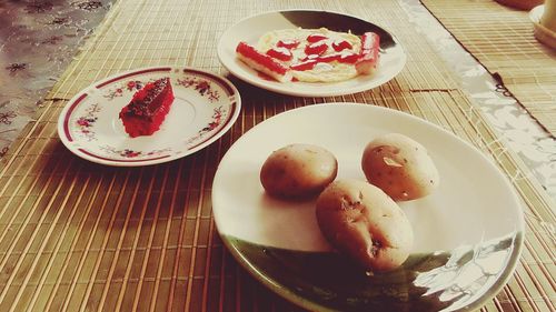 Close-up of food on table