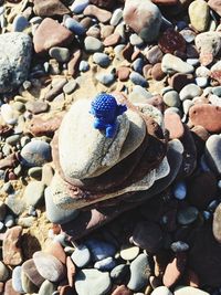 Close-up of pebbles on beach