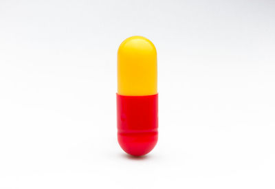 Close-up of drink against white background