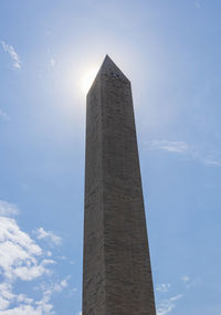 Low angle view of monument against sky