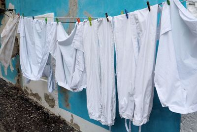 Clothes drying on clothesline