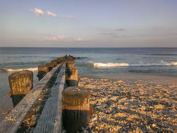 Scenic view of sea at sunset