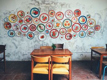 Empty chairs and tables