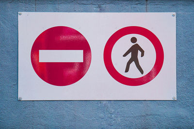 Wrong way, no entry and pedestrian traffic signal