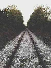 Railroad track on road
