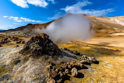 Scenic view of mountains against sky