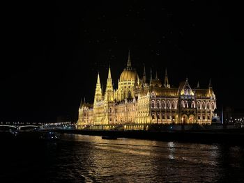 Illuminated city at night