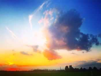 Scenic view of silhouette landscape against sky during sunset