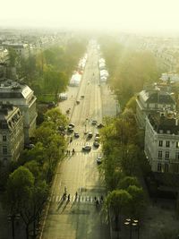 Aerial view of city against sky