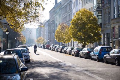 Cars on city street