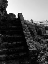 Stone steps against sky