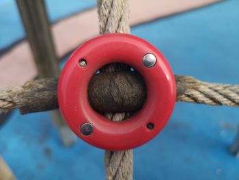 Close-up of ropes tied 