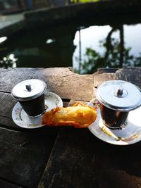 Coffee cup on table