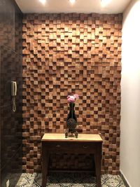 Full frame shot of brick wall at home