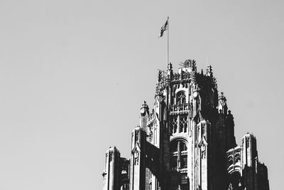 Low angle view of statue against clear sky