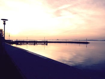 Scenic view of sea at sunset