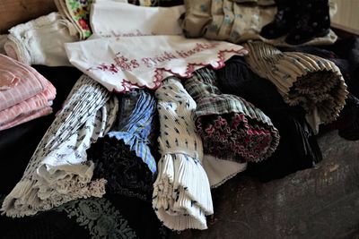 High angle view of food on table