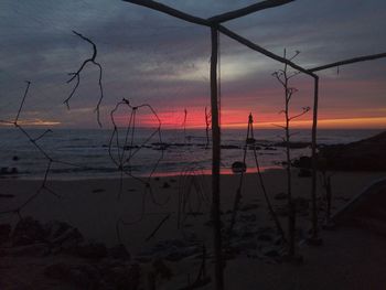 Scenic view of sea against sky at sunset