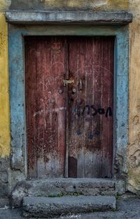 Closed wooden door